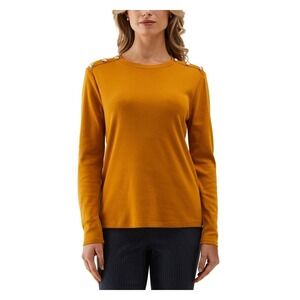 Rafaella Women's Long Sleeve Top Large Buckthorn Brown